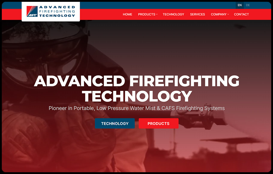 AFT, Advanced Firefighting Technology GmbH - Web Project Preview